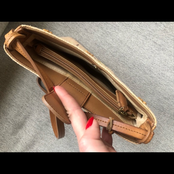 Vintage Genuine Fossil Straw Shoulder Bag pristine - Picture 3 of 8